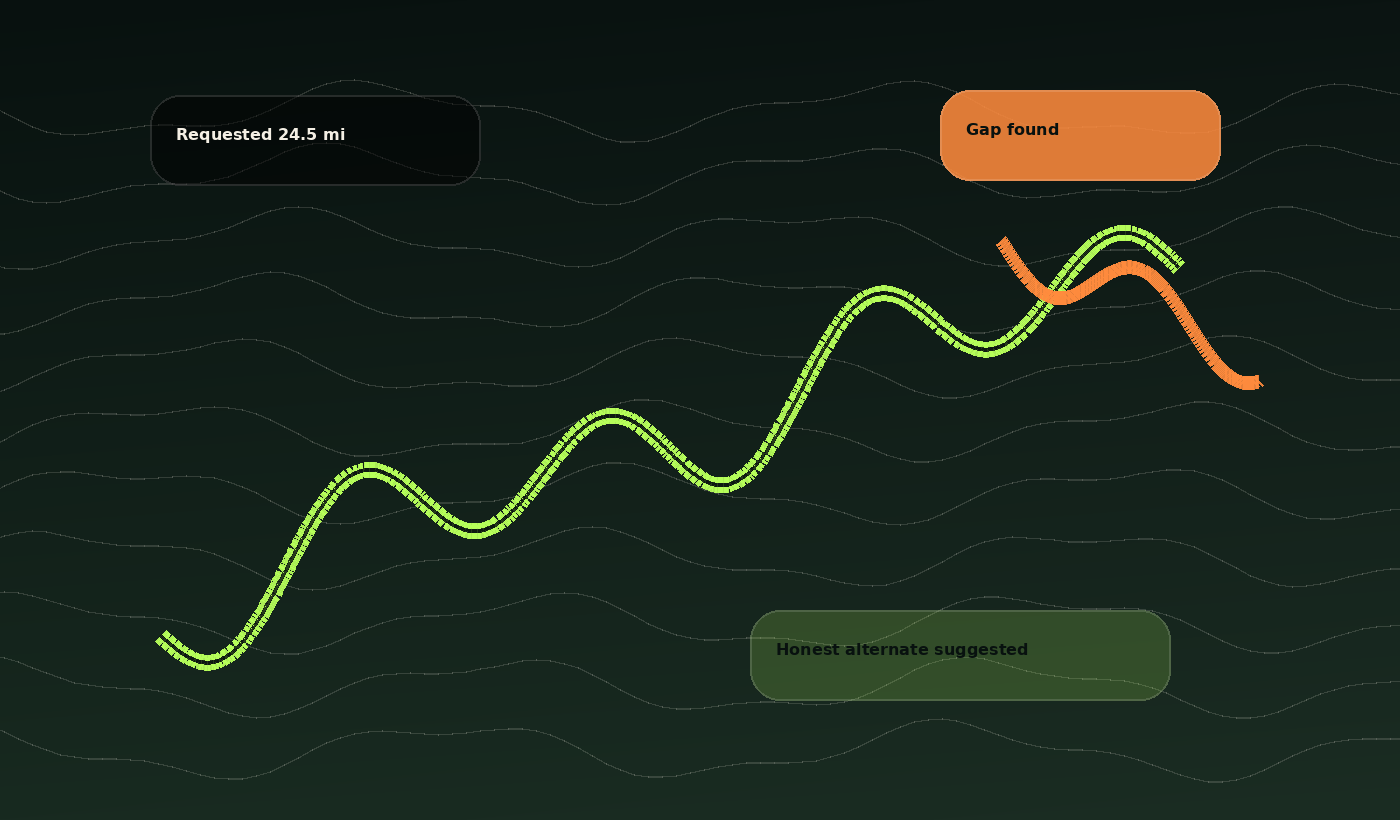 Illustrated route validation map